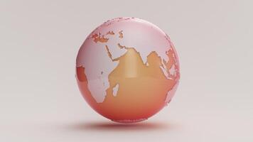 Artistic globe with orange and pink hues video