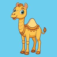 cartoon camel on blue vector