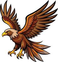 an eagle flying with its wings spread out vector