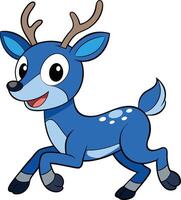 a cartoon deer running with its antlers vector