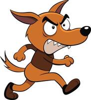 angry cartoon dog running vector