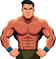 a muscular man with a band around his wrist vector