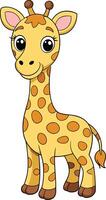 a cartoon giraffe standing on a white background vector