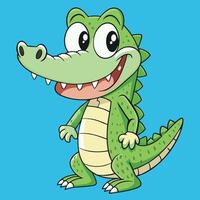 cute cartoon crocodile art vector