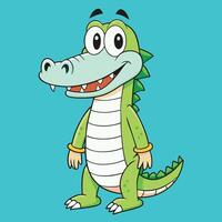 a cartoon crocodile with a smile on its face vector