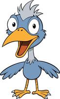 cartoon bird with open mouth and beak vector