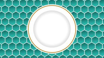 A creative hexagonal Islamic pattern forming a plate-like frame, merging culture with artistic expression. video