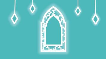 A beautiful archway adorned with hanging lanterns, symbolizing illumination, spiritual guidance, and the elegance of Islamic architectural heritage video