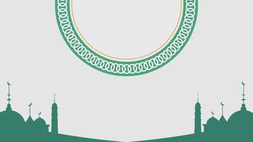 A mosque silhouette enclosed within a circular geometric frame, blending elegance with spiritual elements. video