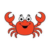 a cartoon crab with big eyes and a smile design art vector