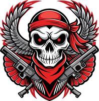 skull with guns vector