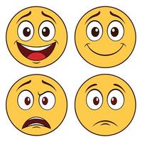 four emoticions of different emotions design vector