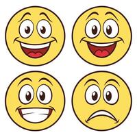 four emoticions of different emotions vector