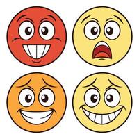 four emoticions with different expressions vector