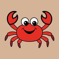 a cartoon crab with big eyes and a smile art vector