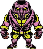 a cartoon character with a gas mask on vector