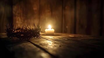 Crown of Thorns and Candlelight, A Somber Reflection on Sacrifice and Faith, History photo