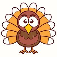a cartoon turkey with big eyes and a big beak vector