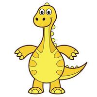 a cartoon dinosaur standing with its arms outstretched vector