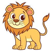 cartoon lion standing on white background design vector