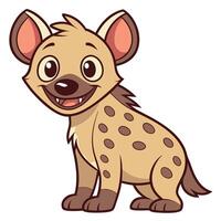 a cartoon hyena standing and smiling vector