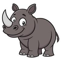 a cartoon rhino standing on a white background vector