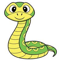 a cartoon snake with a green and yellow color vector