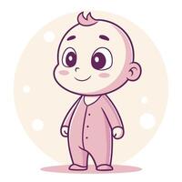 a cartoon baby in a pink outfit vector