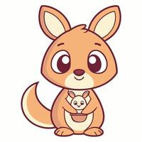 a cartoon kangaroo holding a baby vector