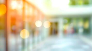 Abstract soft light bokeh pattern illuminating a bright facade, perfect for backgrounds photo