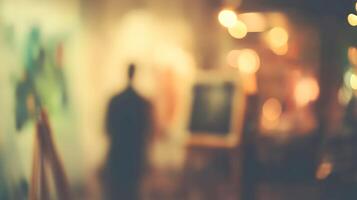 Abstract painting studio environment with creative displays and artistic illumination. photo