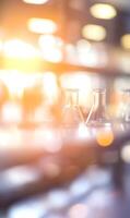 Glassware and Microscopes in a Science Lab, representing scientific progress and discoveries. photo