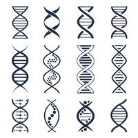 dna icon set, dna molecule, dna molecule vector