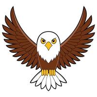 an eagle with wings spread out on a white vector