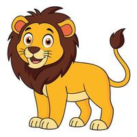 cartoon lion standing on white background vector