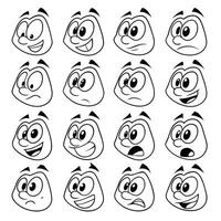 cartoon faces with different vector