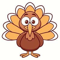 cartoon turkey with big eyes and a big beak vector