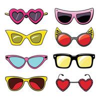 set of sunglasses vector