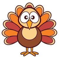 a cartoon turkey with big eyes and a big nose vector
