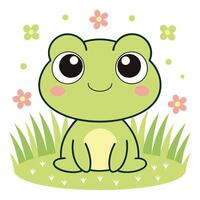 cute frog illustration vector