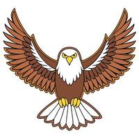 an eagle with wings spread out on a white background vector