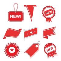 new red labels and ribbons vector