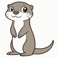an otter is standing on its hind legs and looking up vector