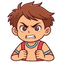 cartoon boy with angry expression boy vector