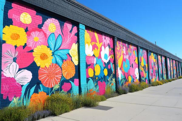 Floral Mural at The Brick Room