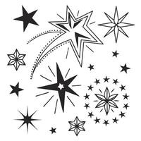 A glittering pointed golden shooting star with a sparkling trail vector