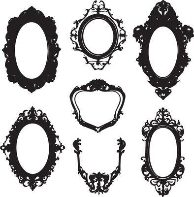Mirror vintage frames silhouette