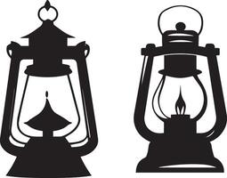 Two Lantern icon black and white vector