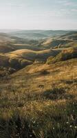 A view of the countryside from a hill photo