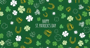 Clover pattern on green. vector